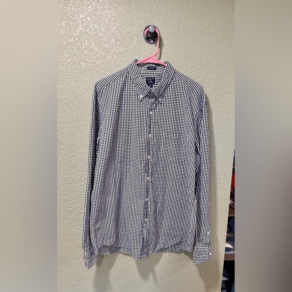 J. Crew Black and White Gingham Shirt